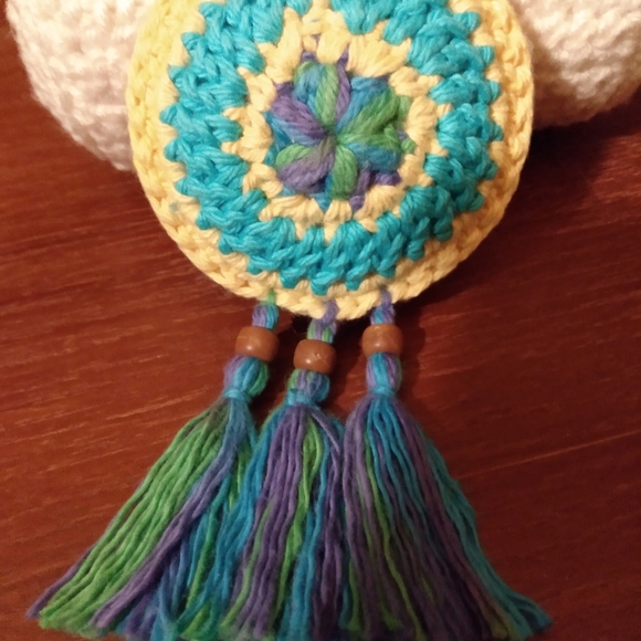 NEW Dream Catcher Crochet Keychain Ornament Purse Tag HANDCRAFTED - Picture 6 of 8